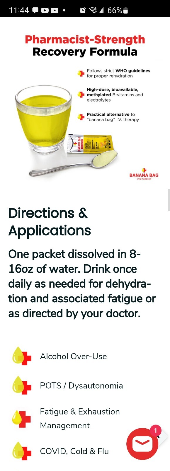 Banana Bag Oral Solution Electrolytes 15 Packets First Aid Dehydration