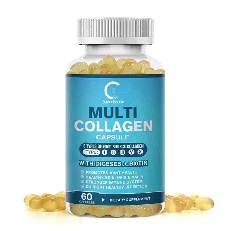 1-5x Collagen Peptides Types I, II, III, V, X 2000mg Pills Anti-Aging Skin 60ct