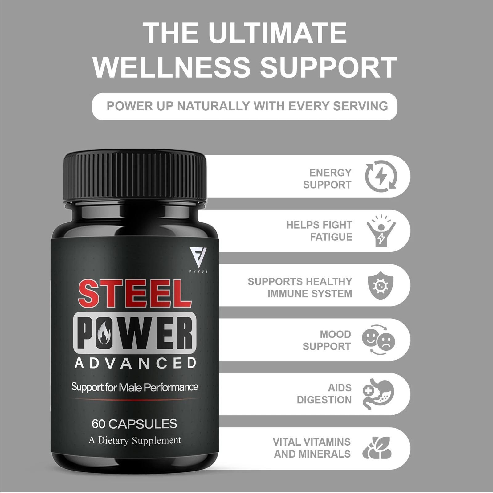 (2 Pack) Steel potency Advanced Performance Supplement, Steel Power (120 Caps…