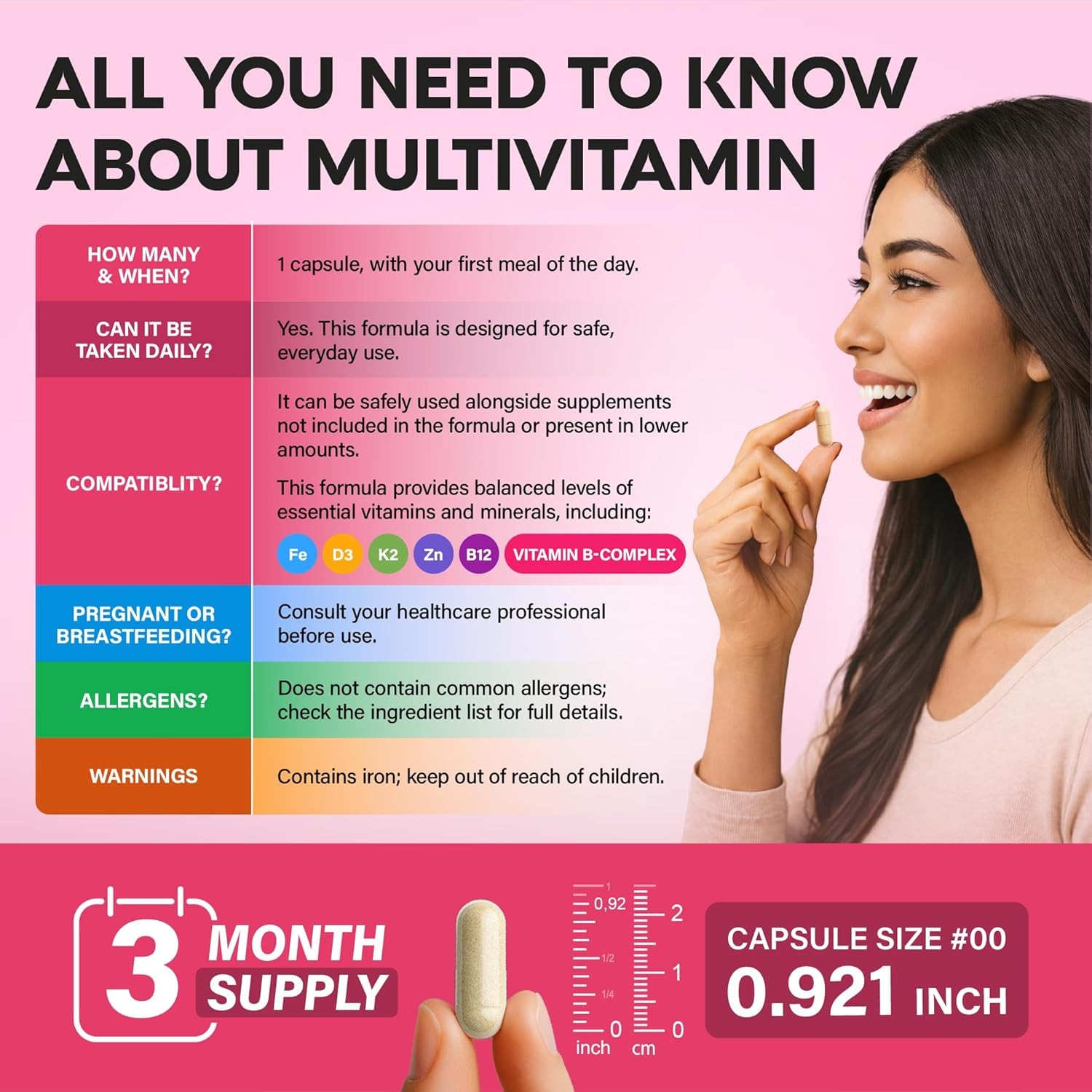 Multivitamin for Women B-Complex 47In1 Womens Multivitamin 90 Capsules EXP:01/28