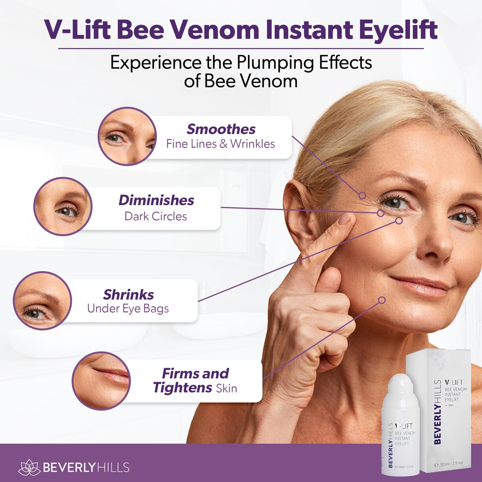 Beverly Hills V-Lift Instant Eye Lift and Tuck Bee 1.01 Fl Oz (Pack of 1)