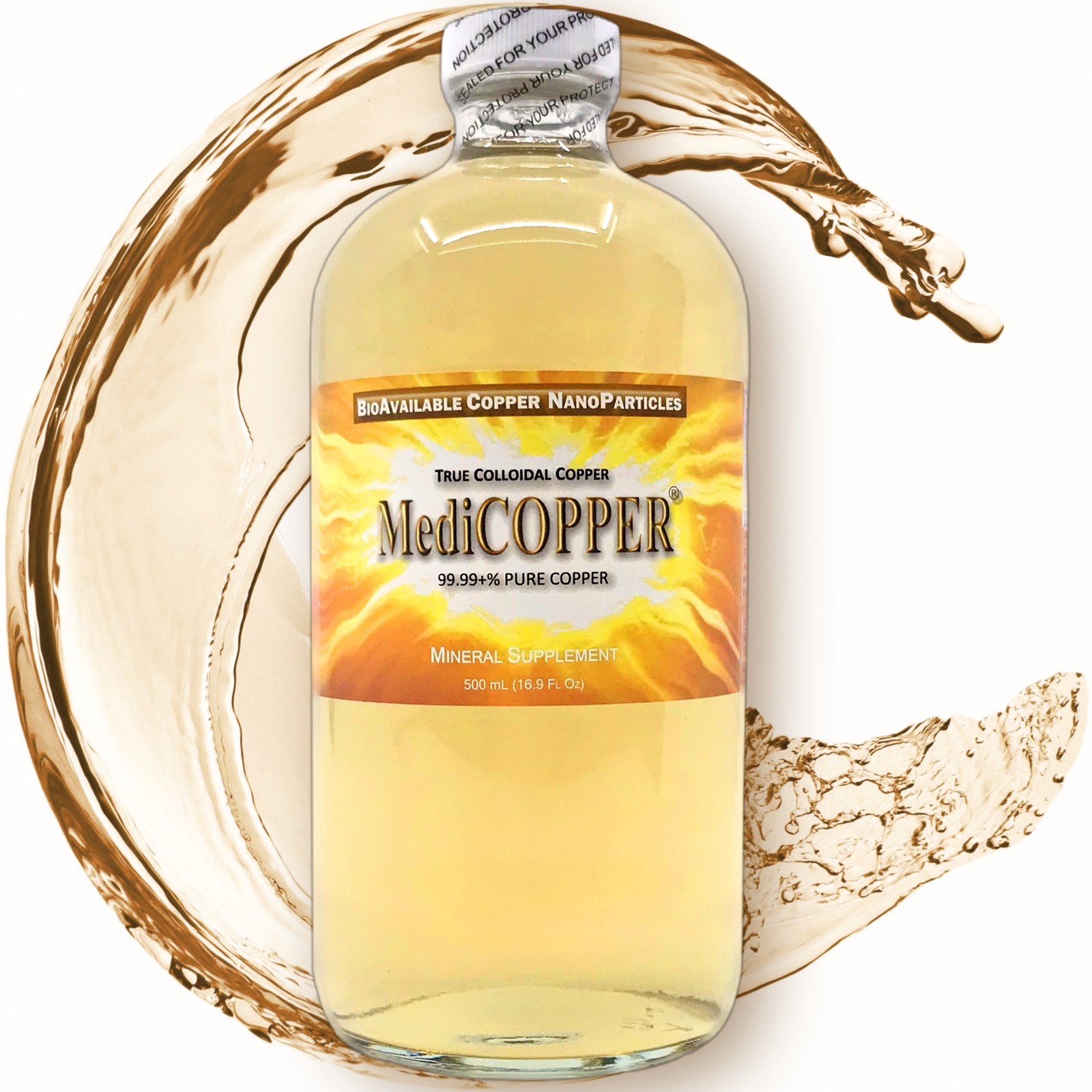 MediCOPPER® True Colloidal Copper Dietary Supplement – 500 mL in Glass Bottle
