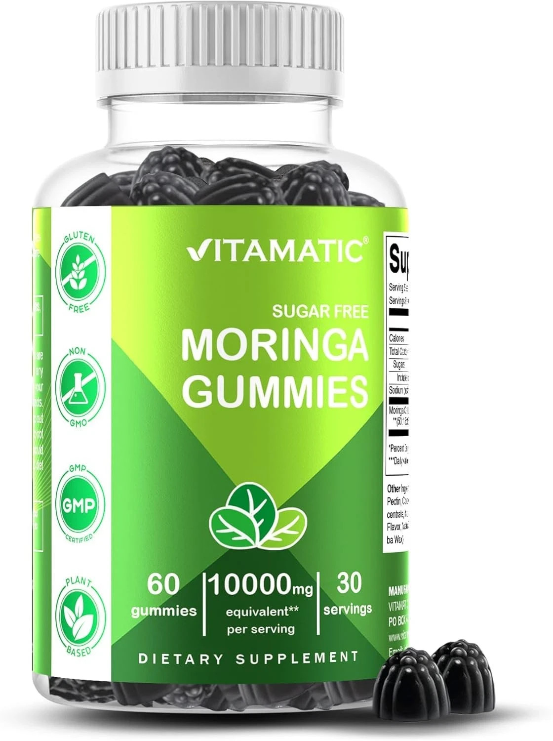 Moringa Oleifera Gummies, Sugar-Free, Antioxidant Support for Daily Vitality