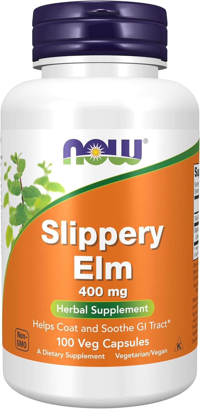 NOW Supplements, Slippery Elm (Ulmus Rubra) 400 Mg, Herbal Supplement