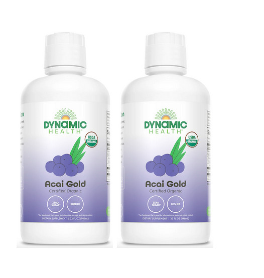 Dynamic Health Acai Gold Certified Organic 32 ounces (2 PACK)