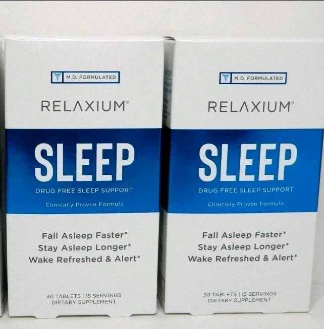 2 Pack RELAXIUM SLEEP Valerest Ashwagandha Melatonin 30 Tablets 15 Servings Exp