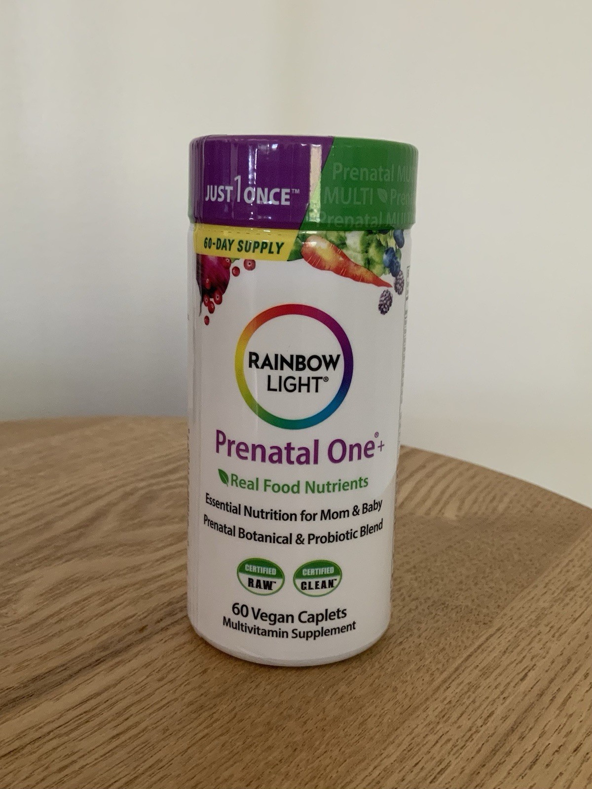 Rainbow Light Prenatal One+ Real Food Nutrients, Multivitamin 60 Vegan Caplets