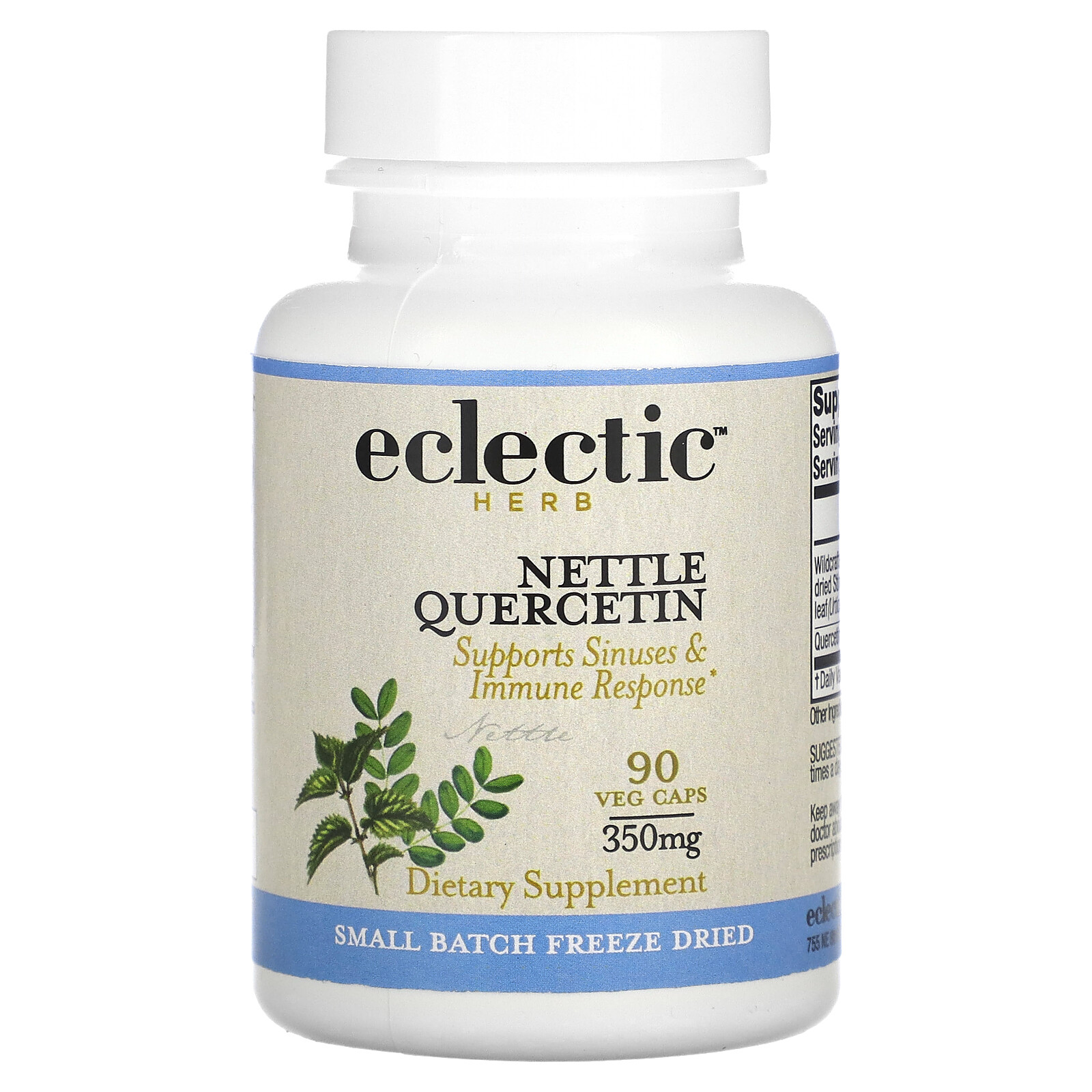 Eclectic Institute Nettle Quercetin 350 mg 90 Veggie Caps Dairy-Free,