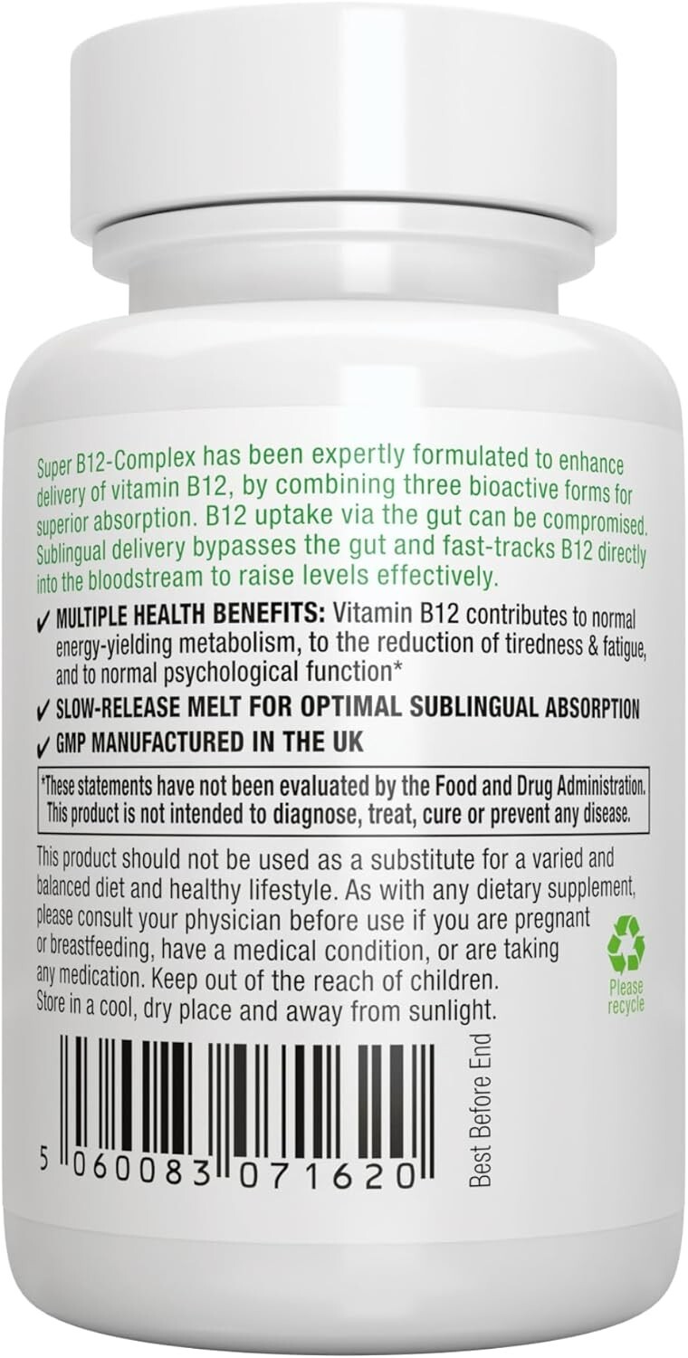 Igennus Super Vitamin B12 Complex 1000mcg Sublingual – 180 Count (Pack of 1)