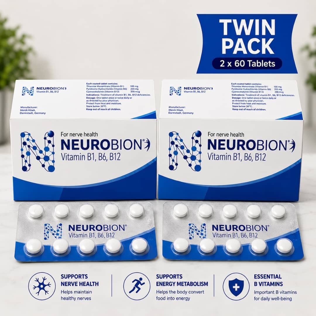 Neurobion B1 B6 B12 Nerve Support Tablets (60 x 2) Helps in Numbness & Tingling