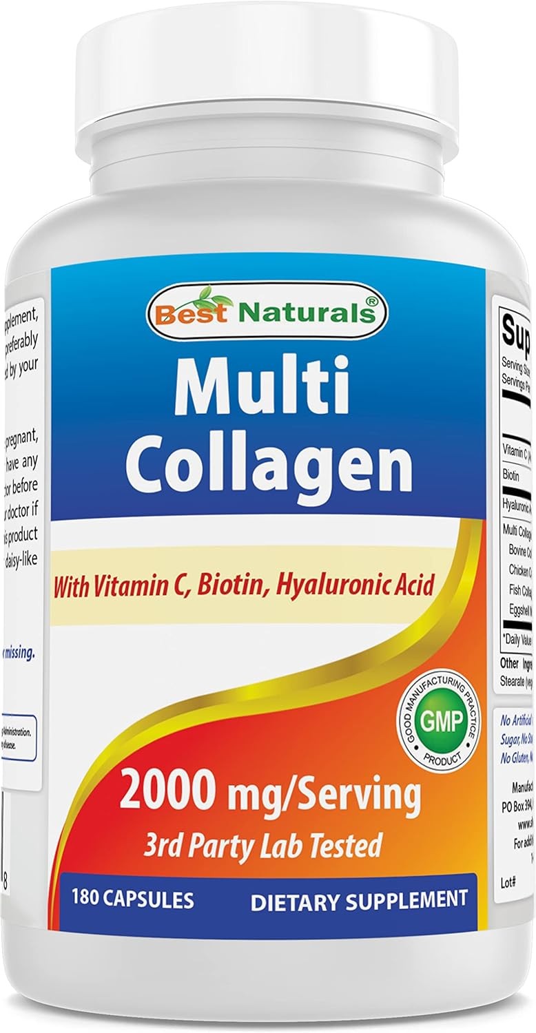 Best Naturals Multi Collagen Pills 2000mg for Women & 180 Count (Pack of 1)