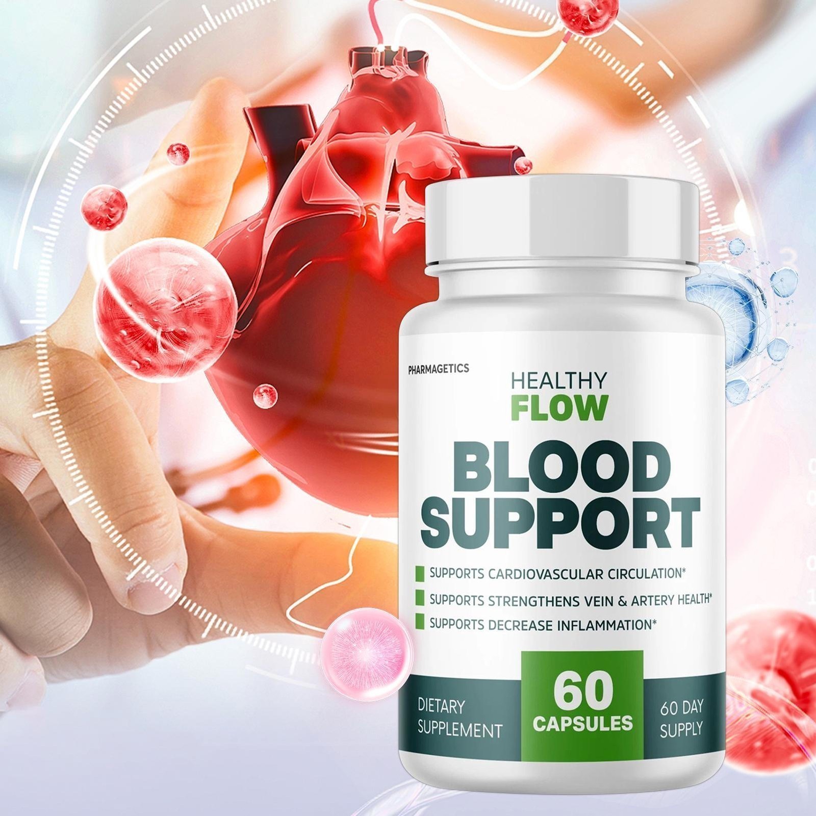 2Pack Healthy Flow Blood Support, Cardiovascular Circulation 120 softgels SKY