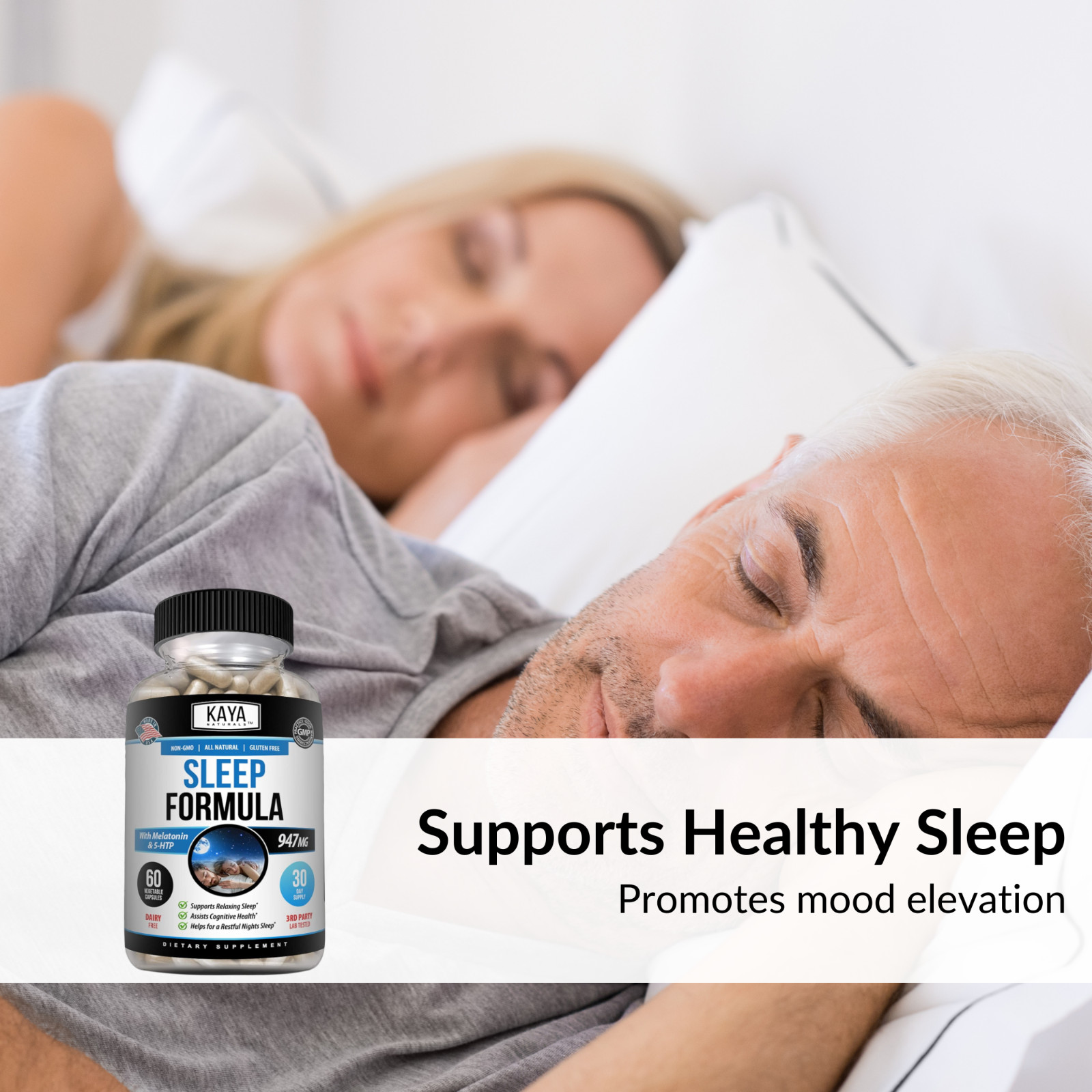 Deep Sleep Formula 60ct, Fall Asleep & Stay Asleep, Melatonin Sleeping Aid