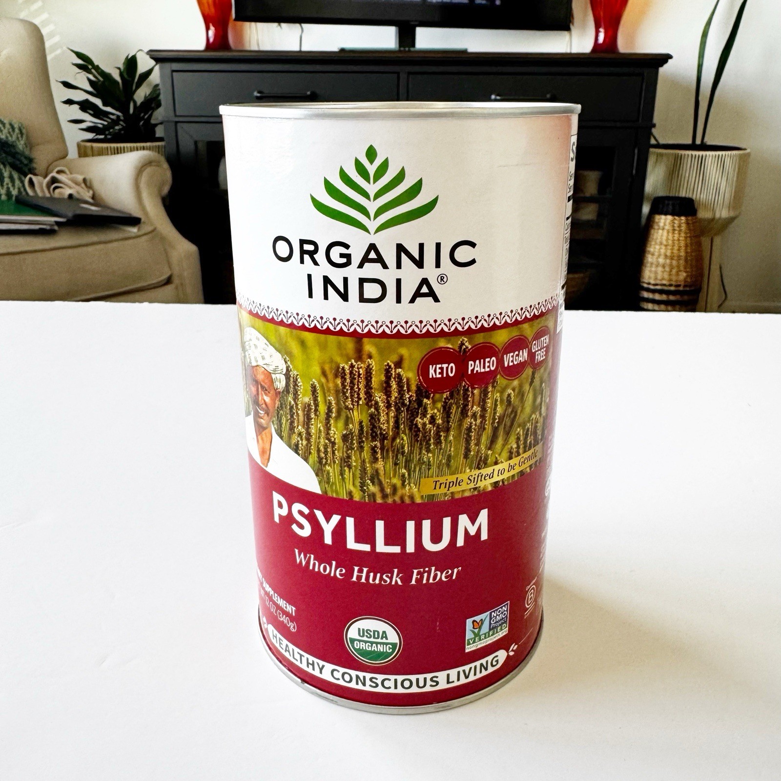 Organic India Psyllium Whole Husk 12 oz 340 g Gluten-Free, Kosher, Organic Read