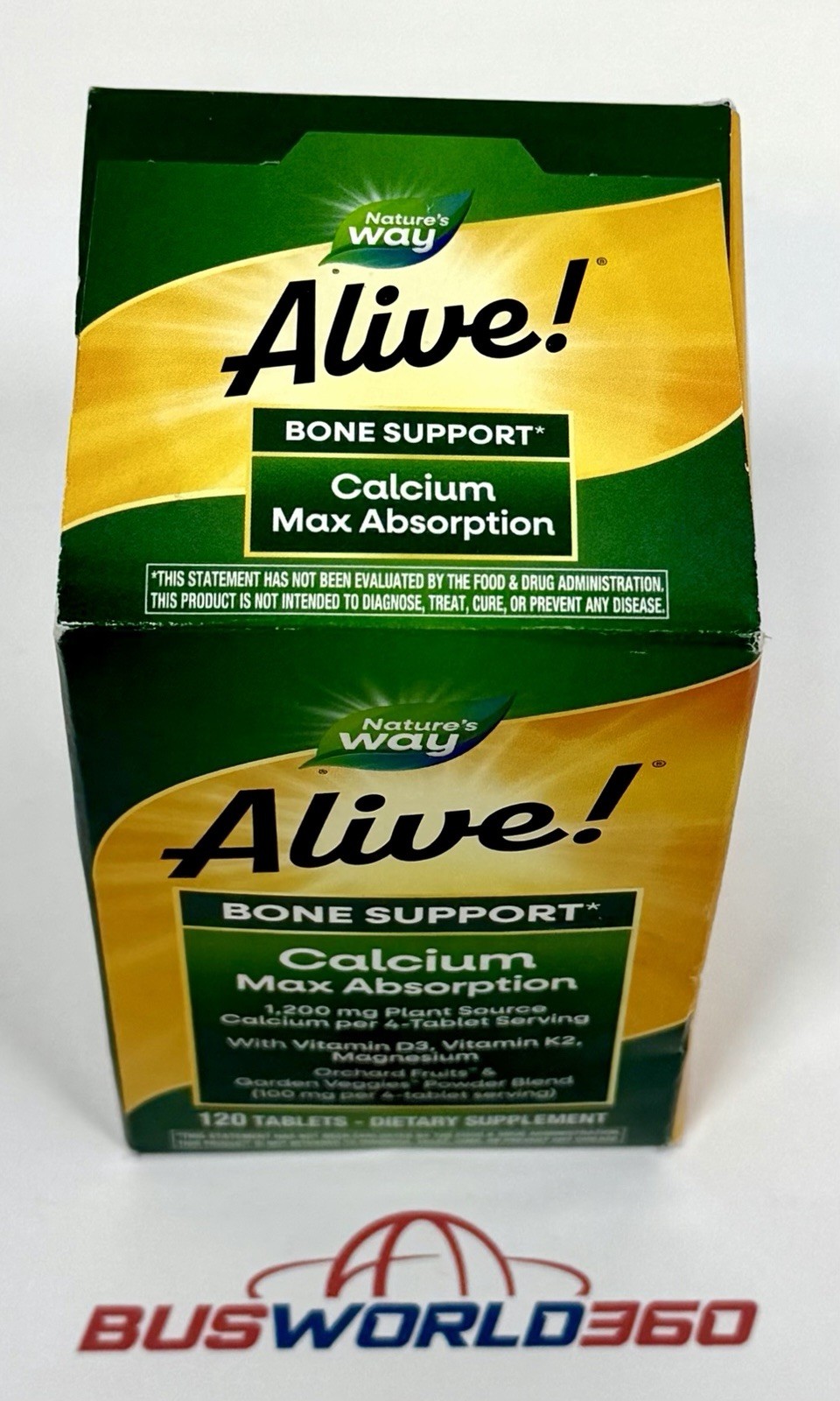 NATURES WAY ALIVE Bone Support Calcium 1200mg Max – 120ct – BRAND NEW Exp 5/2027