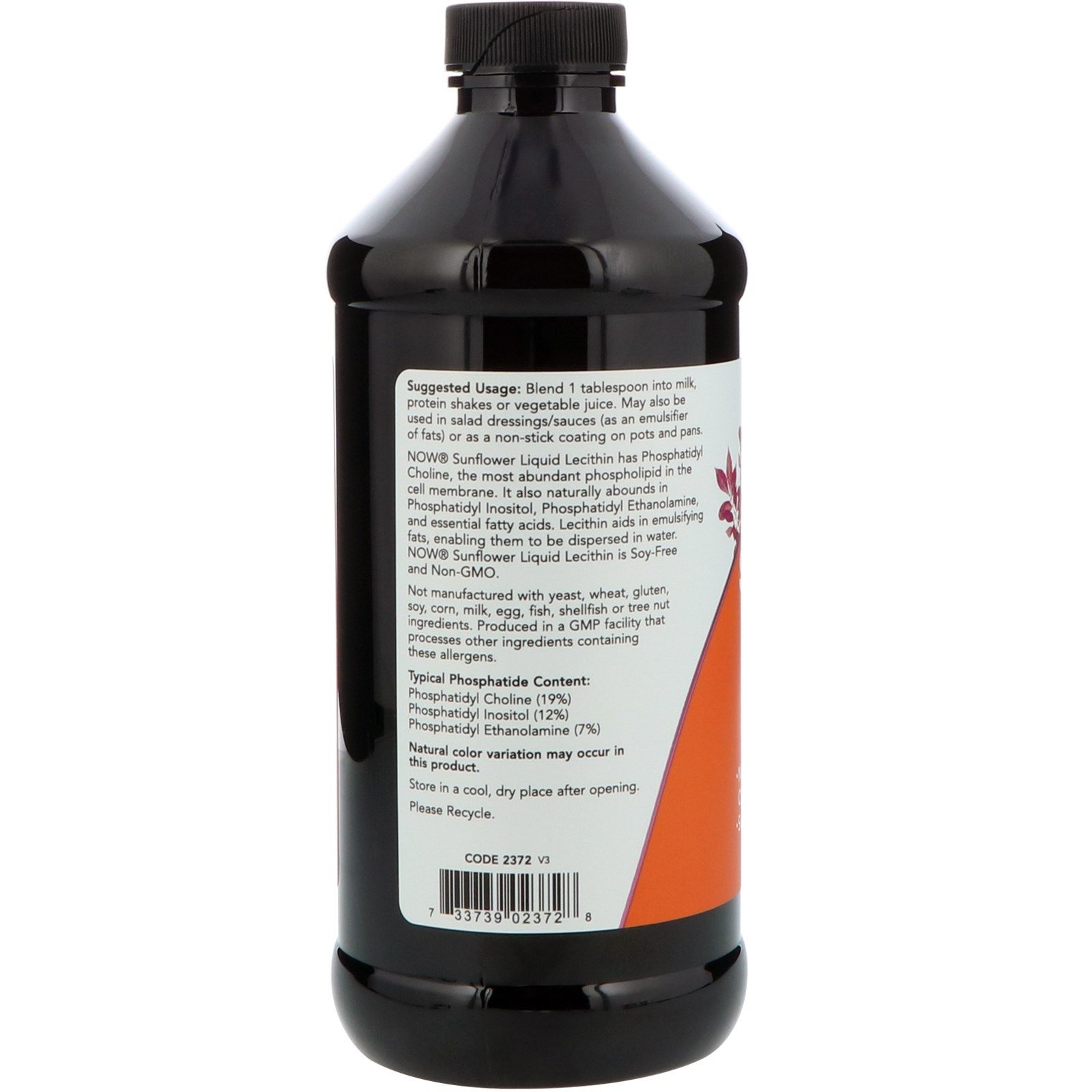Now Foods, (2 Pack) Sunflower Liquid Lecithin, 16 fl oz (473 ml)