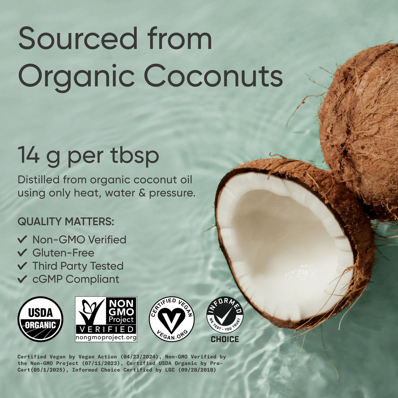 Organic MCT Oil – Keto & Vegan MCTs C8, C10 from Coconuts – Flavorless Oil