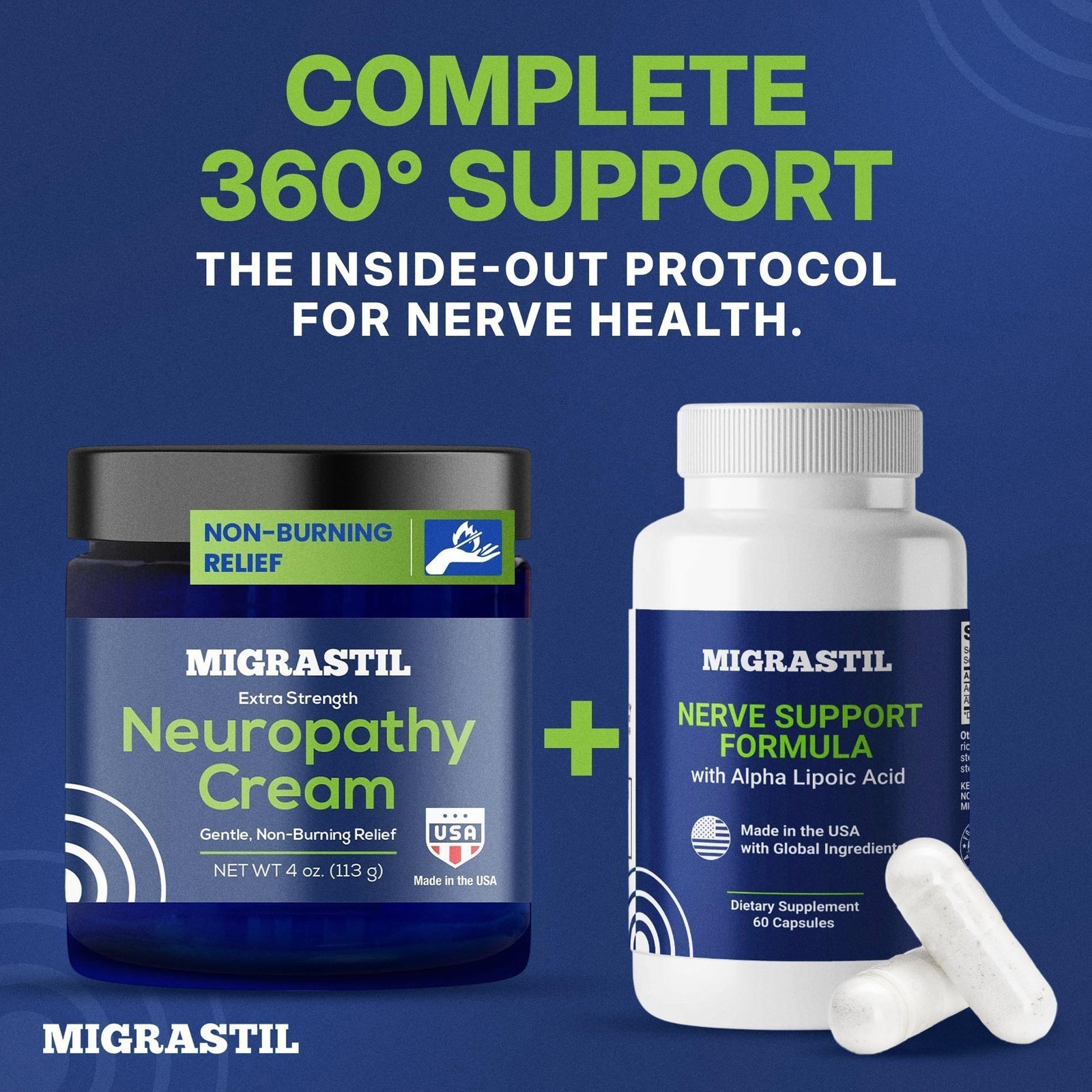 Basic Vigor Migrastil Extra Strength Soothing Cream for Feet Legs and Hands 4 oz