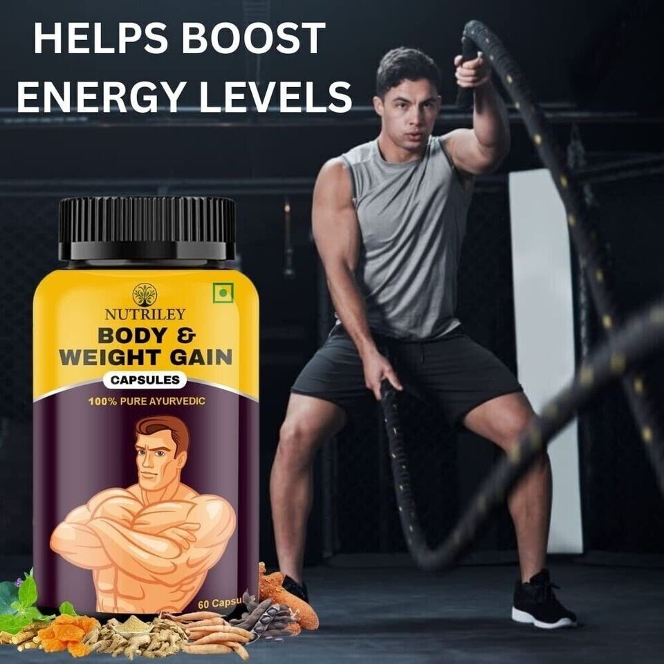 BODY GROW Fast Weight Gain Pills Muscle Gainer 60 WEGHT GAIN CAPSULES FOR – Men