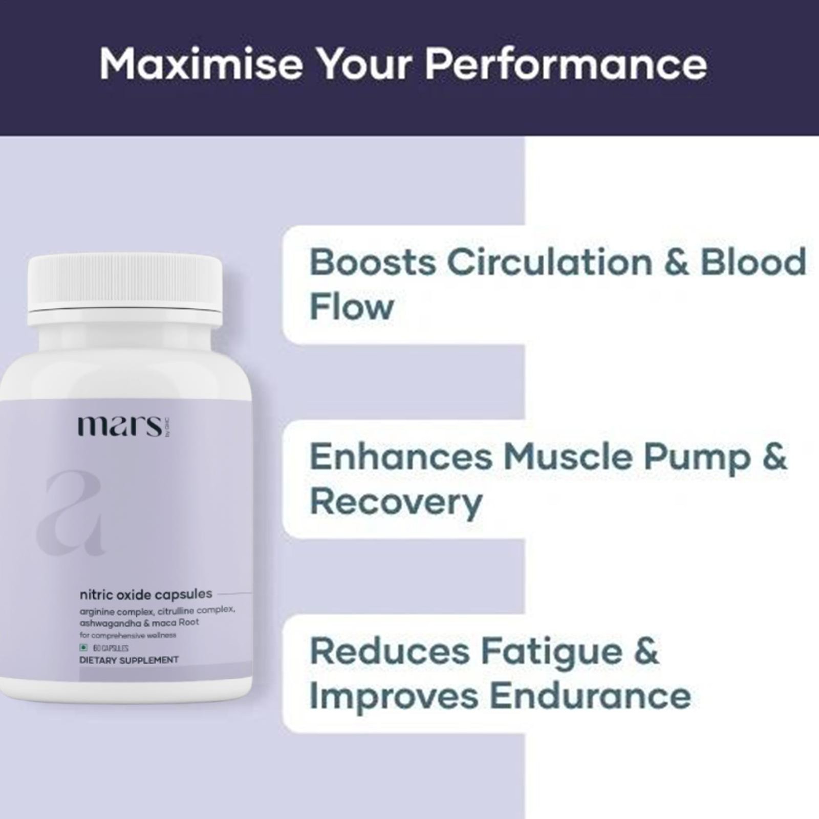 Mars Nitric Oxide Capsule Supplement Pills Pack Of 2 – Supports Energy,