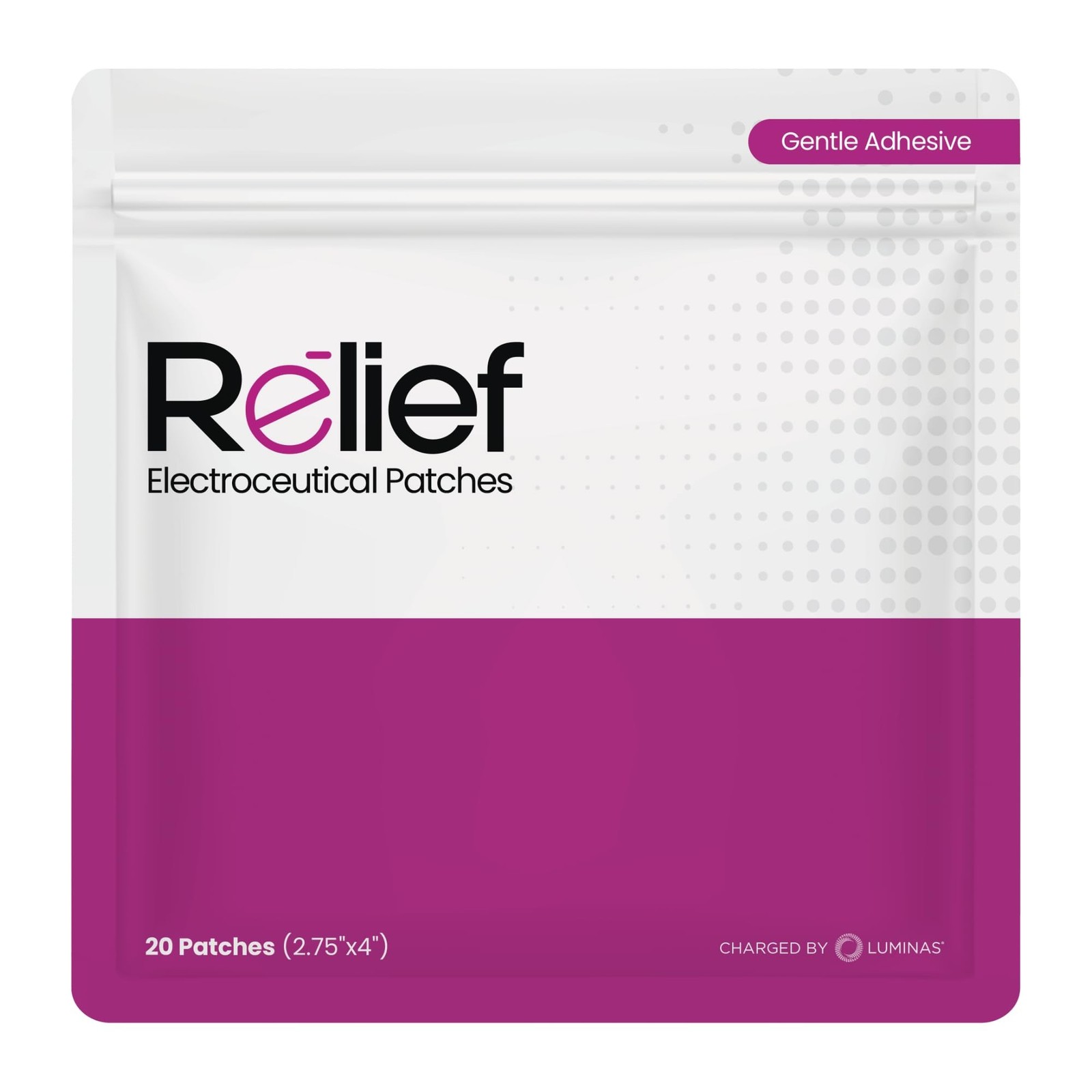 Relief Patch – Gentle Adhesive, Electroceutical – 20 Pack White