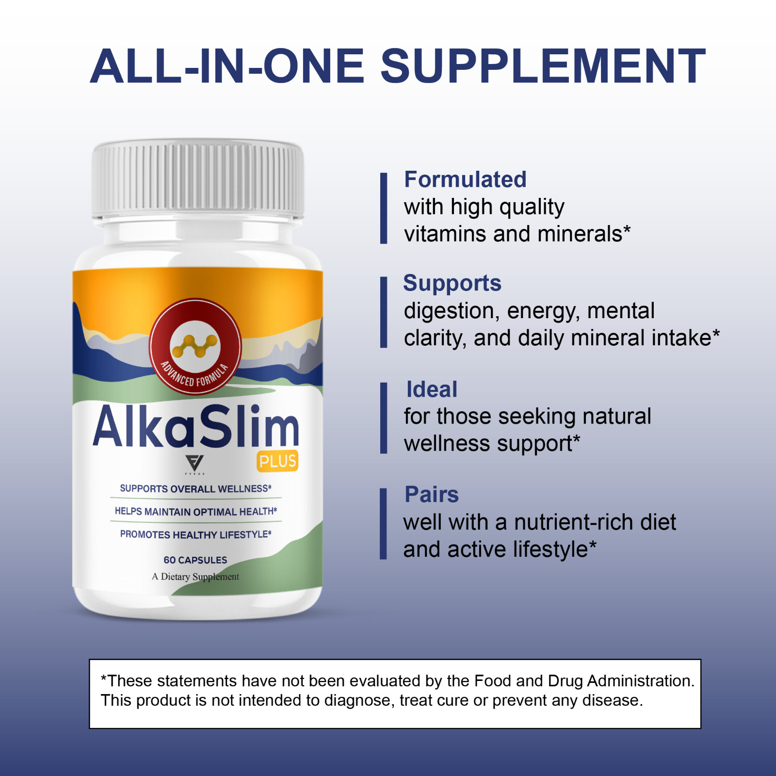 (5 Pack) AlkaSlim Plus Premium Daily Health Supplement (300 Capsules)
