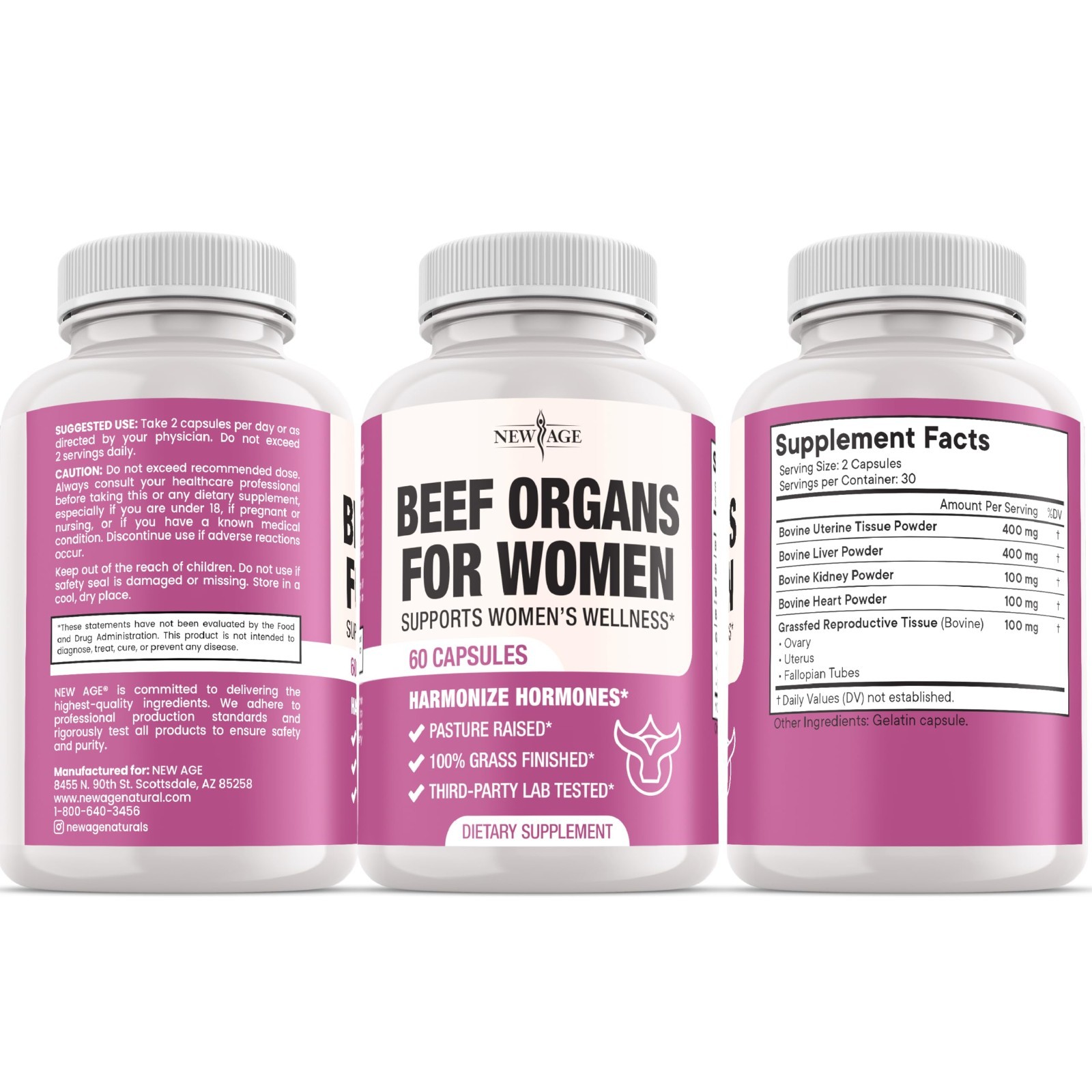 Beef Organ Supplement for Women – Liver, Kidney, Heart & Uterus – Energy & Healt