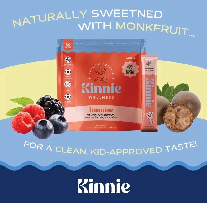 Kinnie Kids Immune & Hydration Drink Mix – Mixed Berry Sugar Free Zinc 01/2027