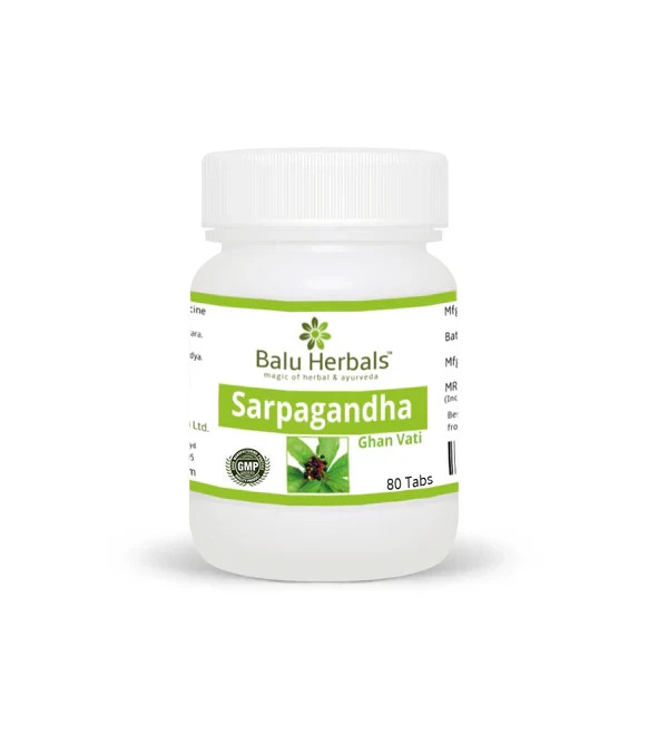 Balu Herbals Sarpagandha Ghan Vati 80 tablets- FREE SHIPPING 5-7 DAYS