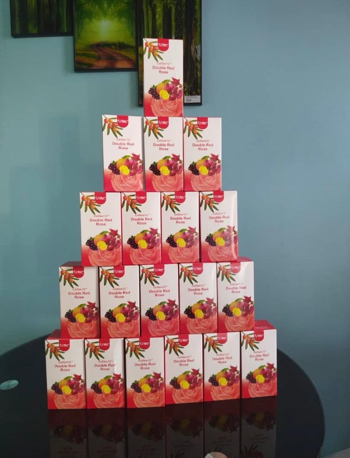 CelGen12Double Red Rose 15 Sachets with NAC Liquid Supplement New Sealed