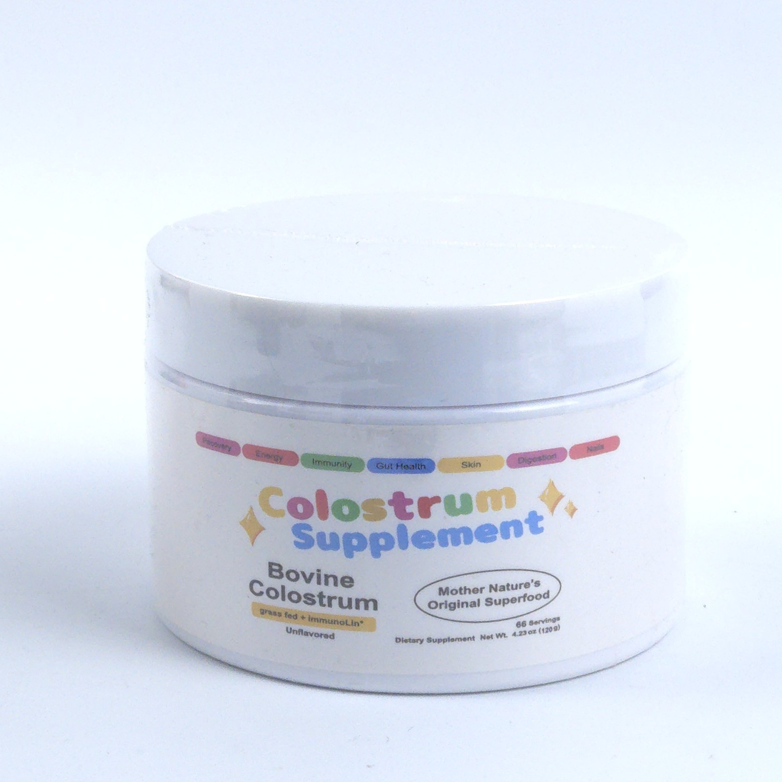 Bovine Colostrum grassfed+ immunolin Supplement Powder 4.23oz