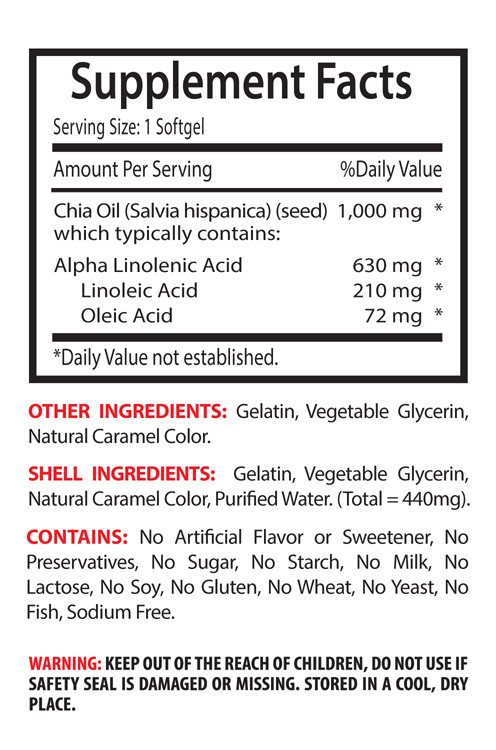 healthy oil – CHIA SEED OIL – nourishing oil 1 Bottle 60 Capsules