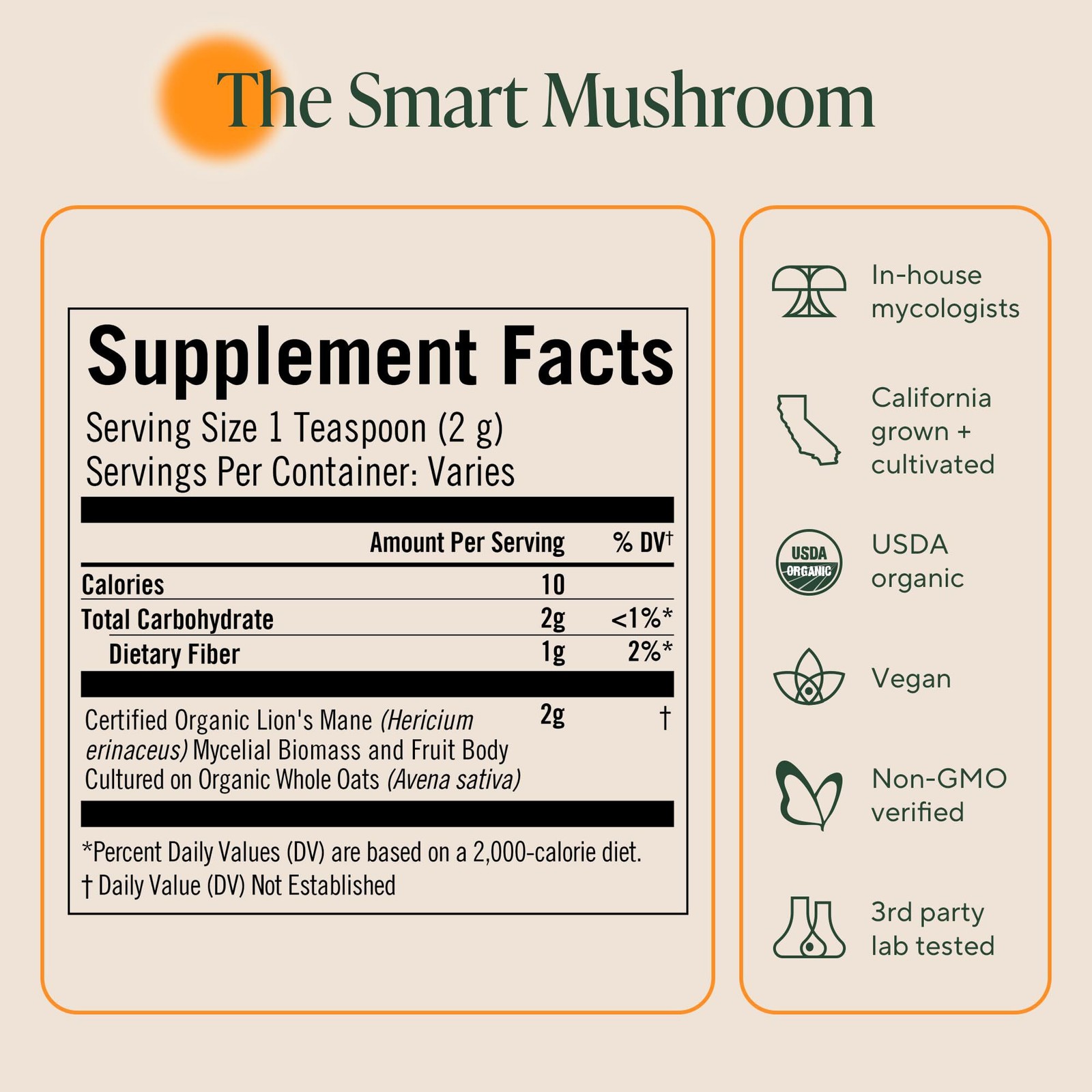 8/27 Om Lion’s Mane Mushroom Powder – Organic Mushroom Supplement and Nootropic