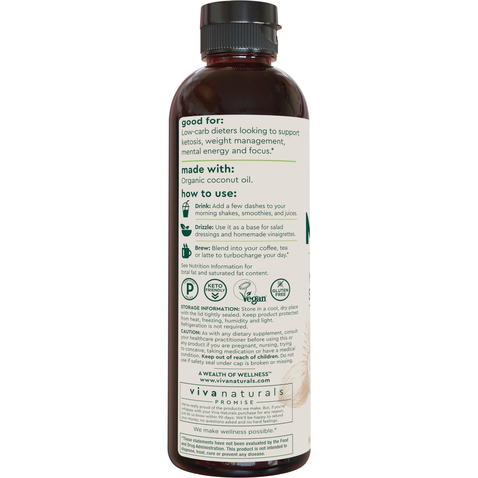 Viva Naturals MCT Oil, 16 oz