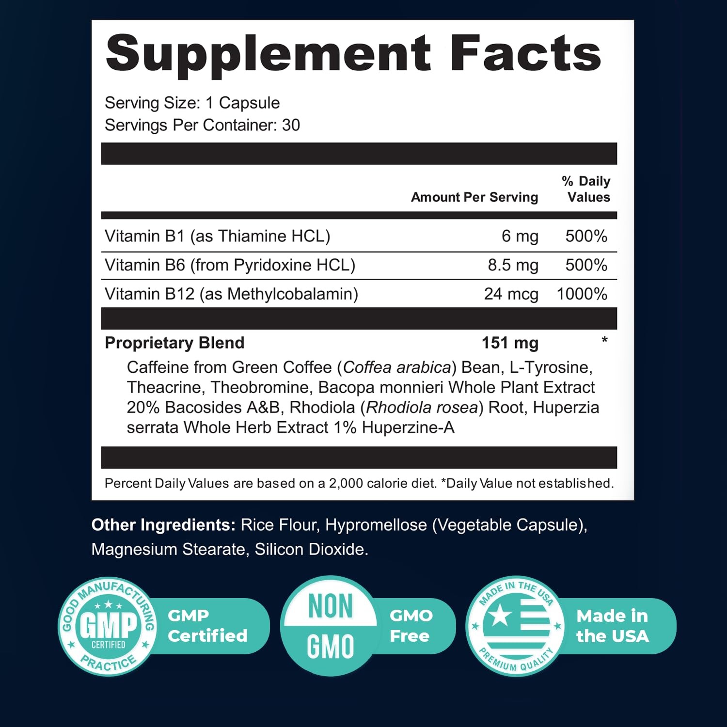 Nature’s NutriWave MemoMatrix B-Vitamin Botanical Supplement 30 Capsules