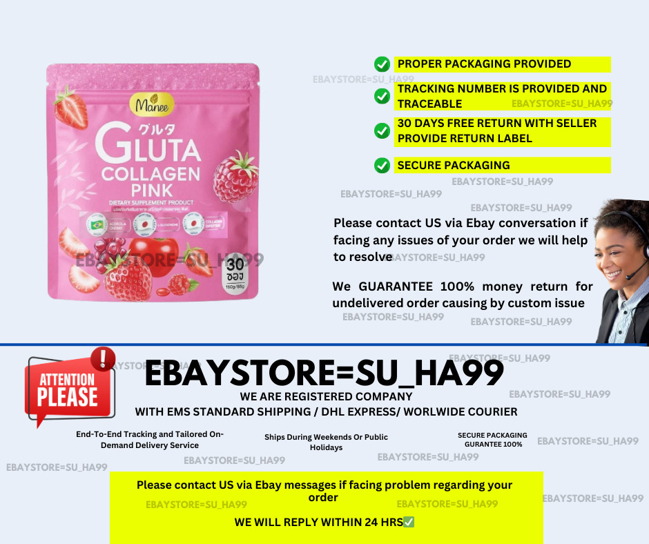 Manee Gluta Collagen Pink Anti-Aging Skin Brightening Glow Whitening 30 Sachet
