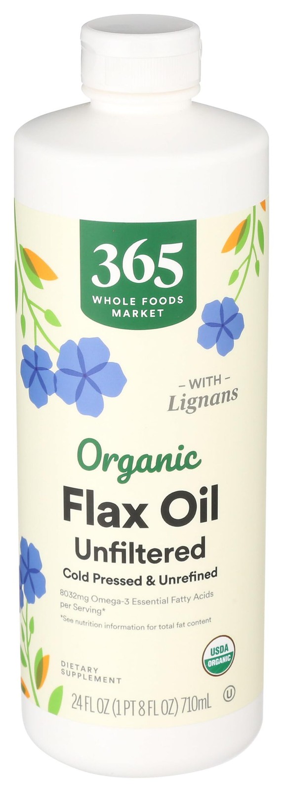 365 by Whole Foods Market, Organic Flax Oil High Lignan, 24 Fl Oz 8/2026