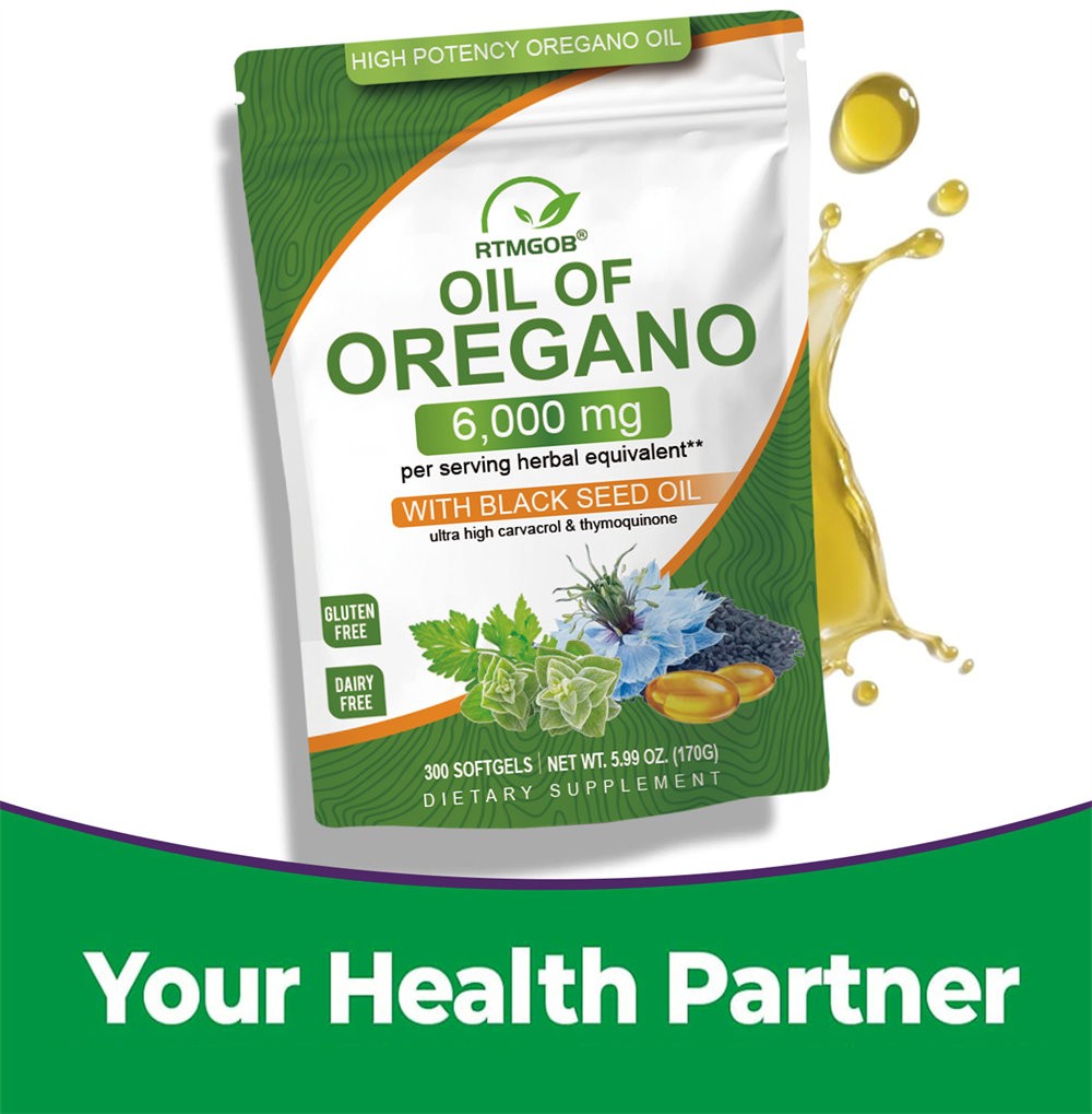 Oregano Oil 6000mg 180/300gels Contains Carvacrol and Thymoquinone