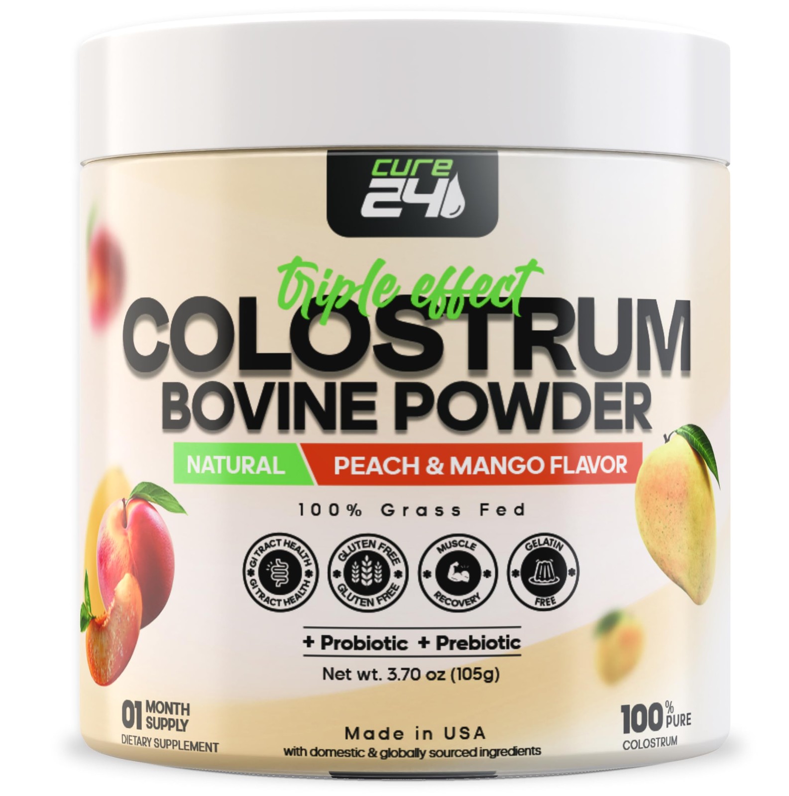 Bovine Colostrum X3 Supplement Powder for Humans, 100% Pure Whole Natural Gra…