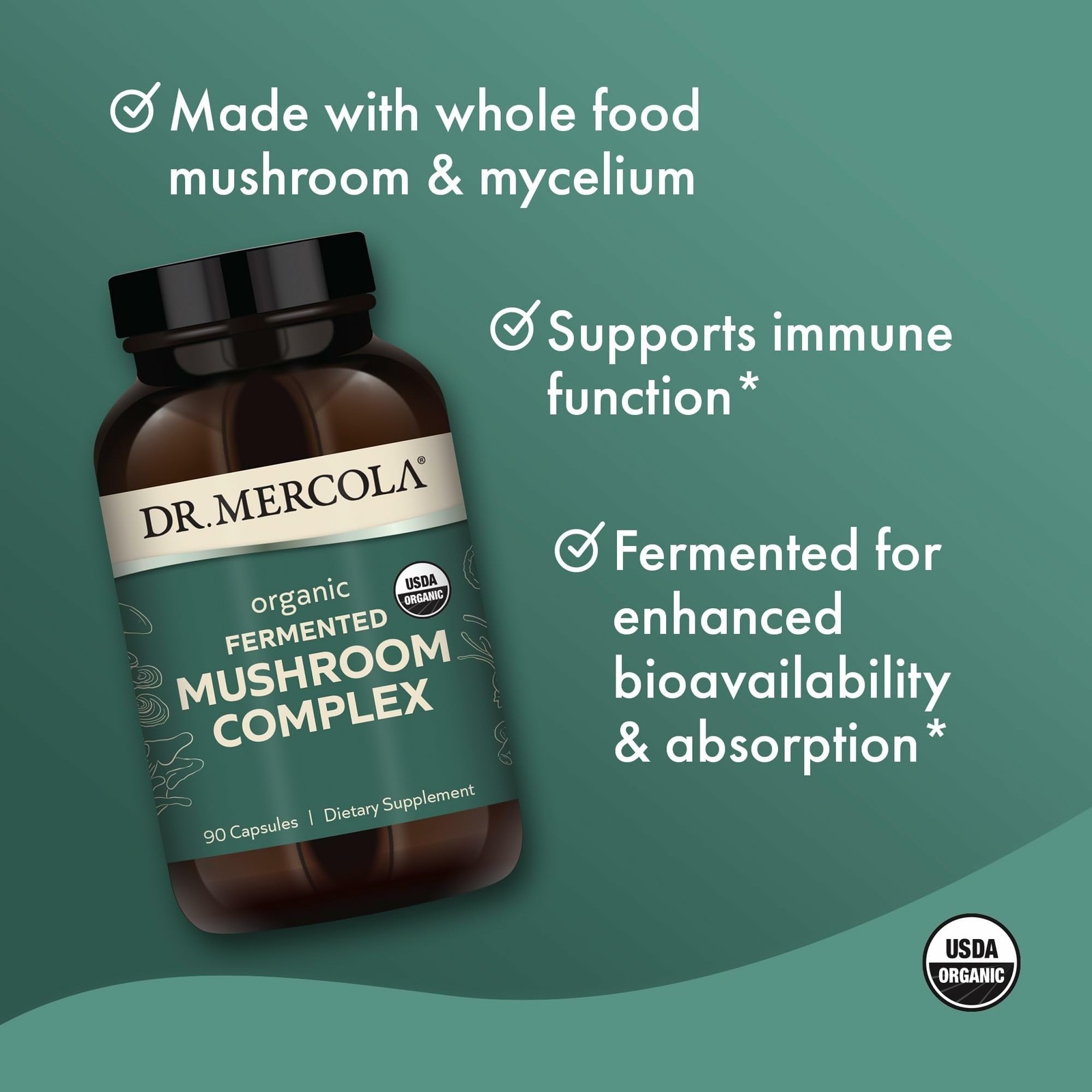 Dr. Mercola Organic Fermented Mushroom Complex – Supports Immune Cellular