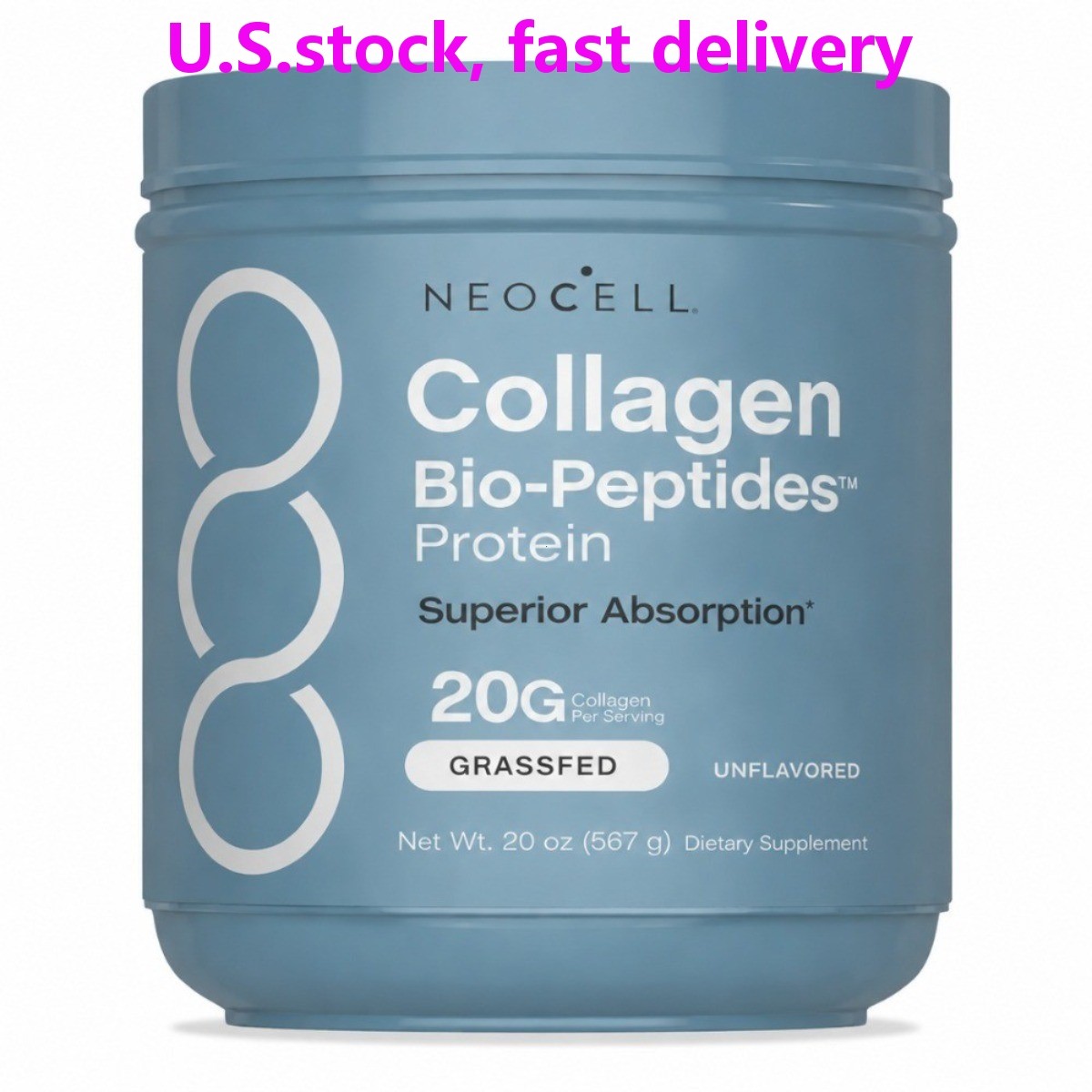 NeoCell Grass Fed Collagen Bio-Peptides Powder 20g Superior Absorption 20oz
