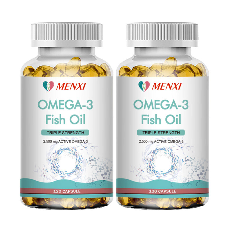 Omega 3 Fish Oil Capsules Triple Strength EPA & DHA, Burp-Less 120 sofgels USA