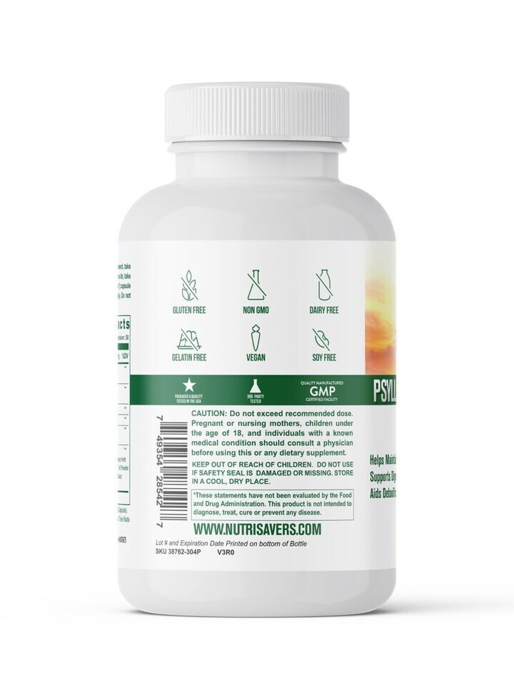 Optimize Digestive Wellness: Psyllium Husk Plus for Gut Health – 120 Capsules
