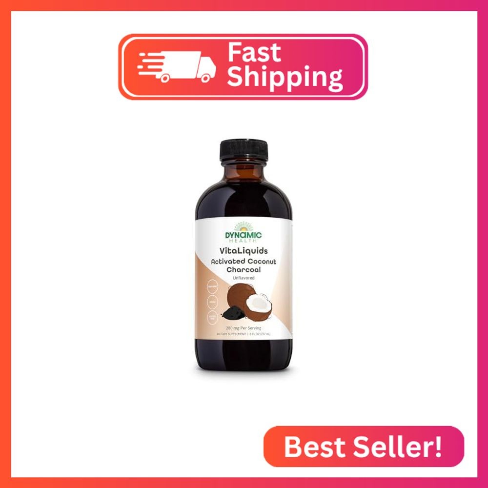 DYNAMIC HEALTH VitaLiquids Activated Coconut Charcoal – Activated Charcoal Binde