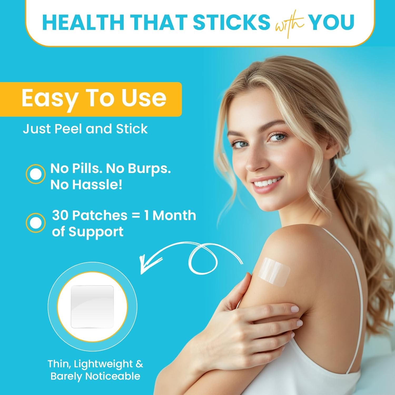 Patchvana Omega 3 Vitamin Patches For Men & Women, 1 Month Supply, 30 Patches