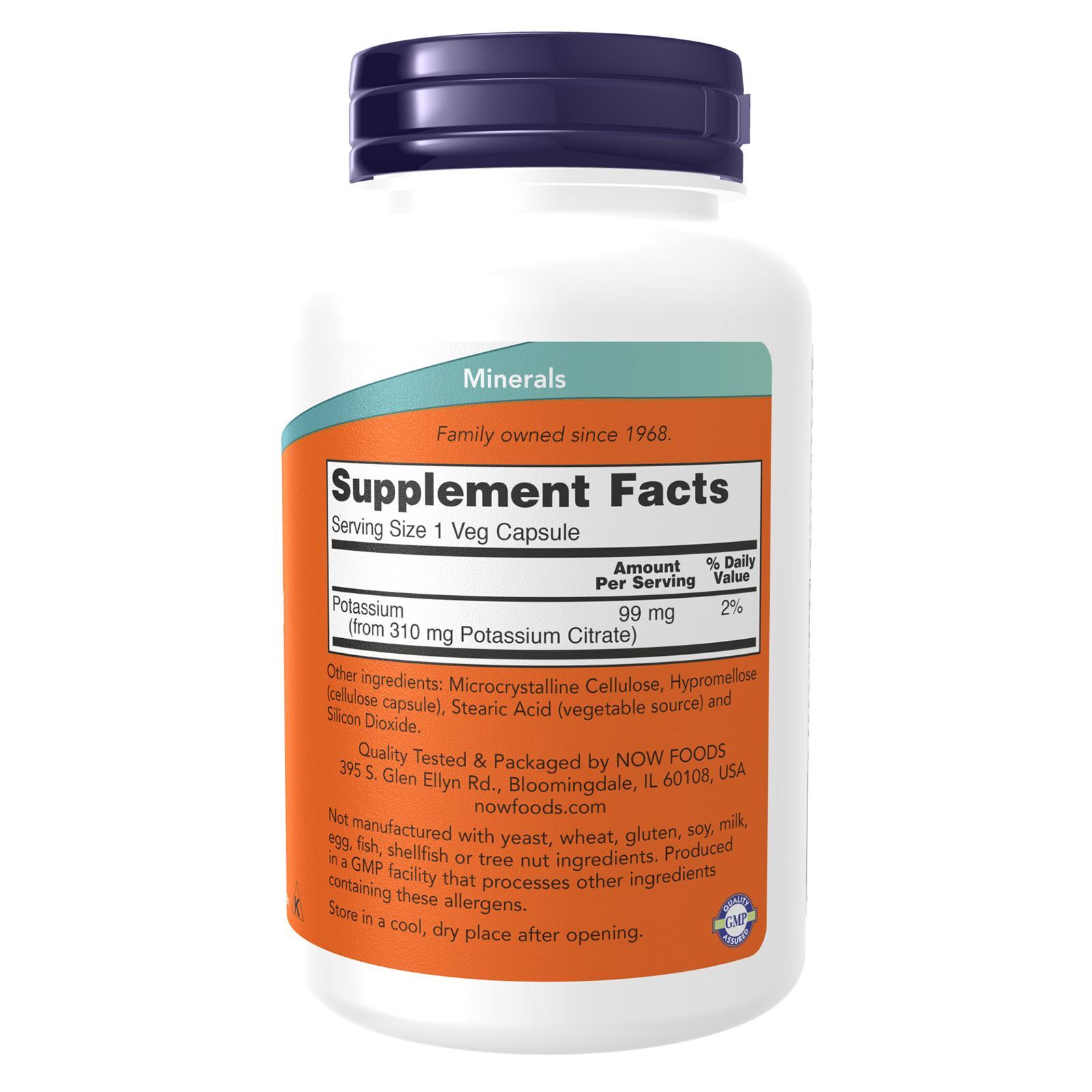 NOW FOODS Potassium Citrate 99 mg – 180 Veg Capsules