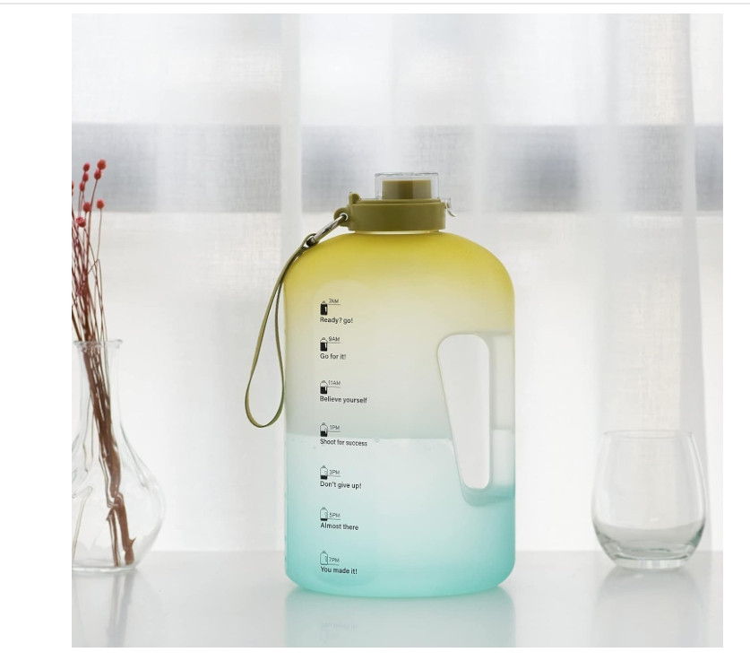 1 Gallon Water Bottle With Time Marker – 128 Ounces, JUG MOTIVATION BFA FREE